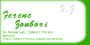ferenc zombori business card